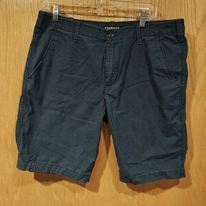 Express Green Flat Front Shorts